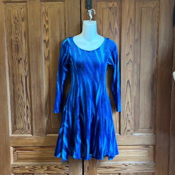 Figure Skating Dress Northern Lights Pattern Y2K - Picture 2 of 9